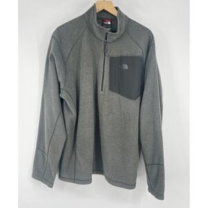 The North Face Mens XL Polartec Classic Fleece 1/4 Zip Pullover Gray Jacket.